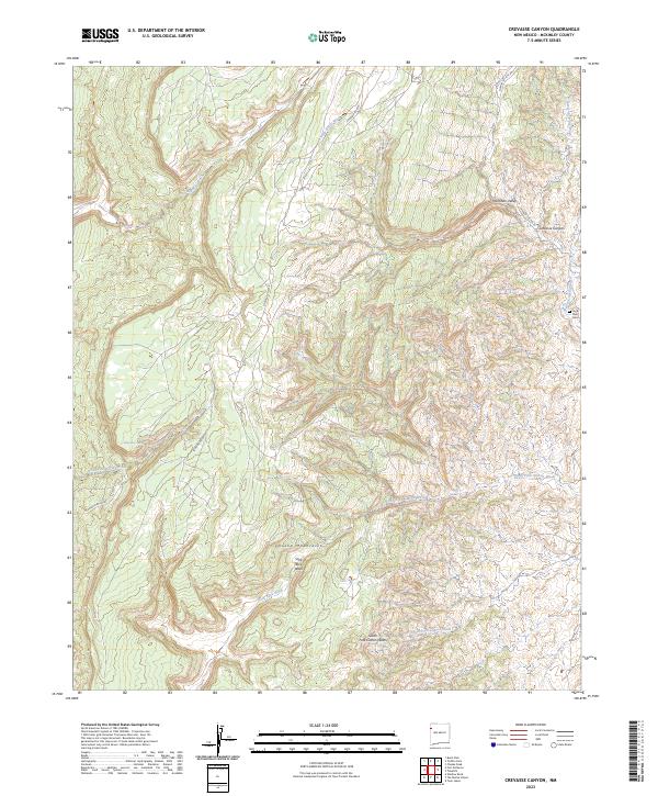 US Topo 7.5-minute map for Crevasse Canyon NM