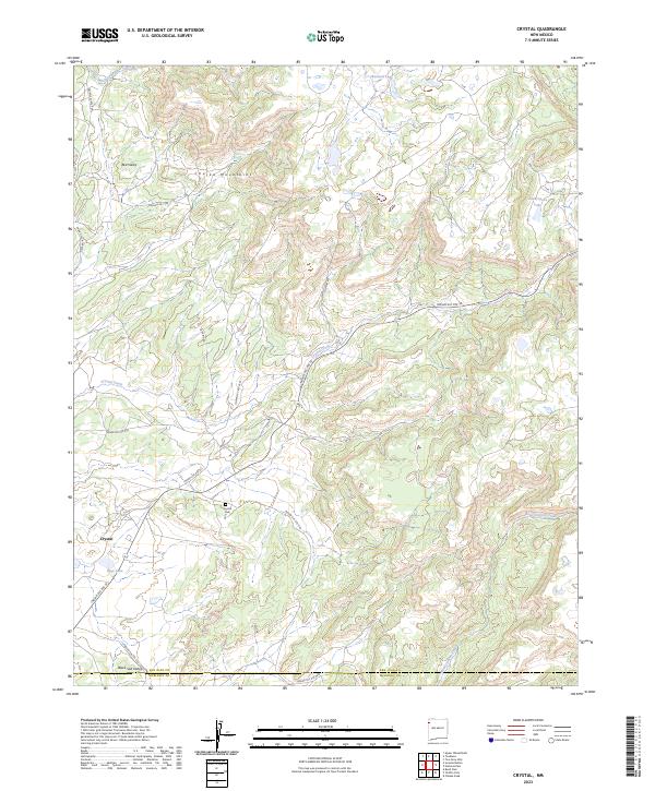 US Topo 7.5-minute map for Crystal NM