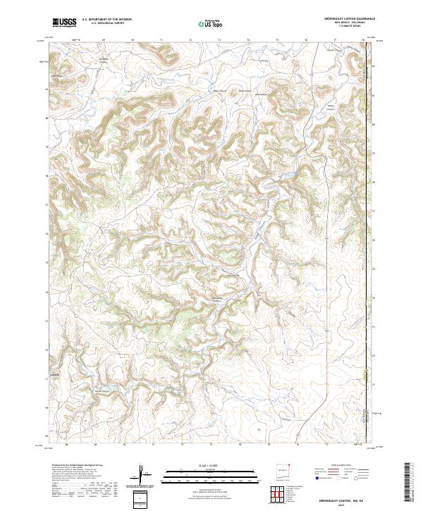 US Topo 7.5-minute map for Greendailey Canyon NMOK