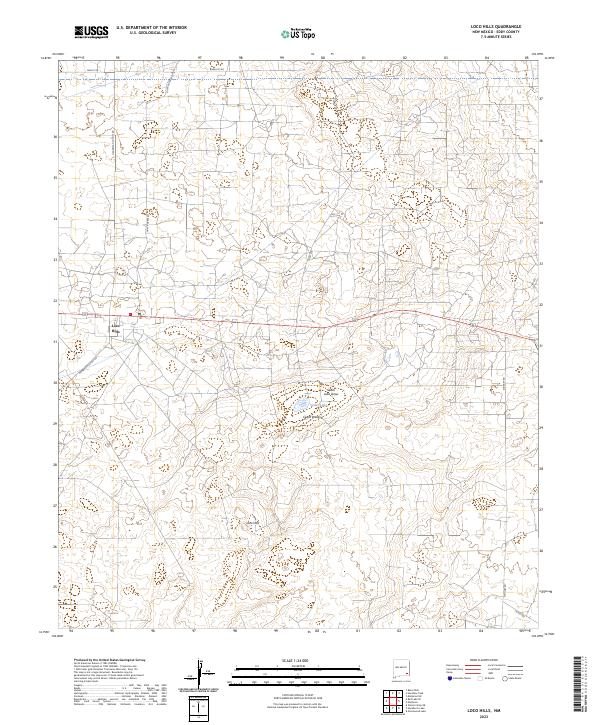 US Topo 7.5-minute map for Loco Hills NM – American Map Store