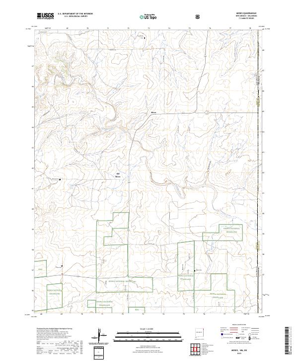 US Topo 7.5-minute map for Moses NMOK