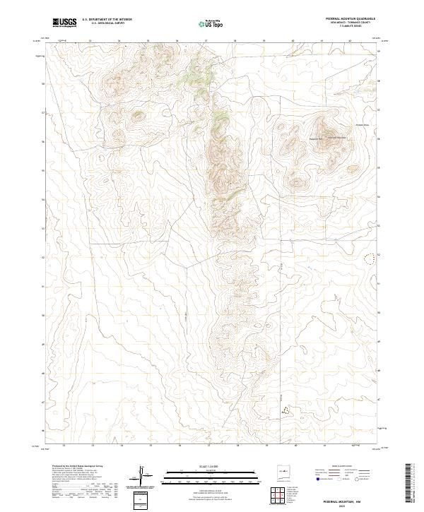 US Topo 7.5-minute map for Pedernal Mountain NM