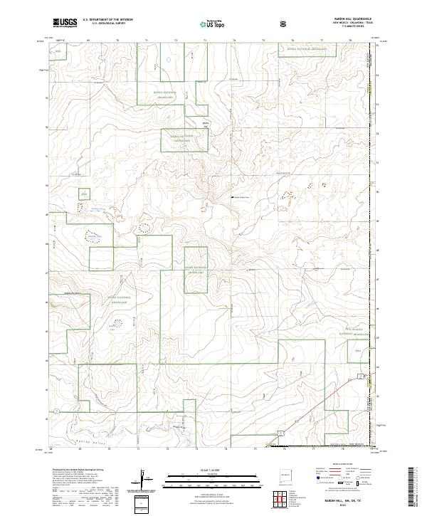 US Topo 7.5-minute map for Rardin Hill NMOKTX