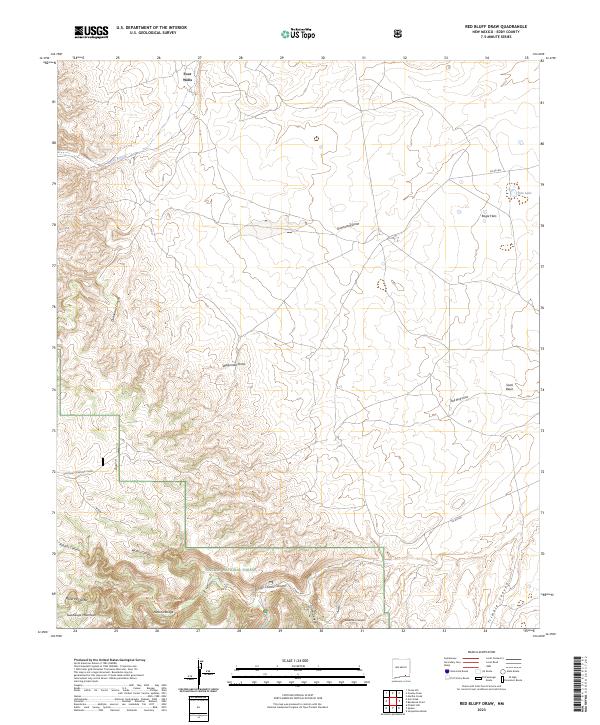 US Topo 7.5-minute map for Red Bluff Draw NM