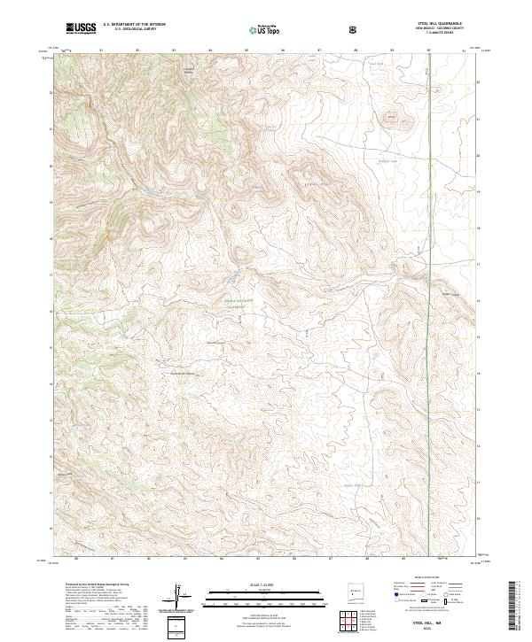 US Topo 7.5-minute map for Steel Hill NM