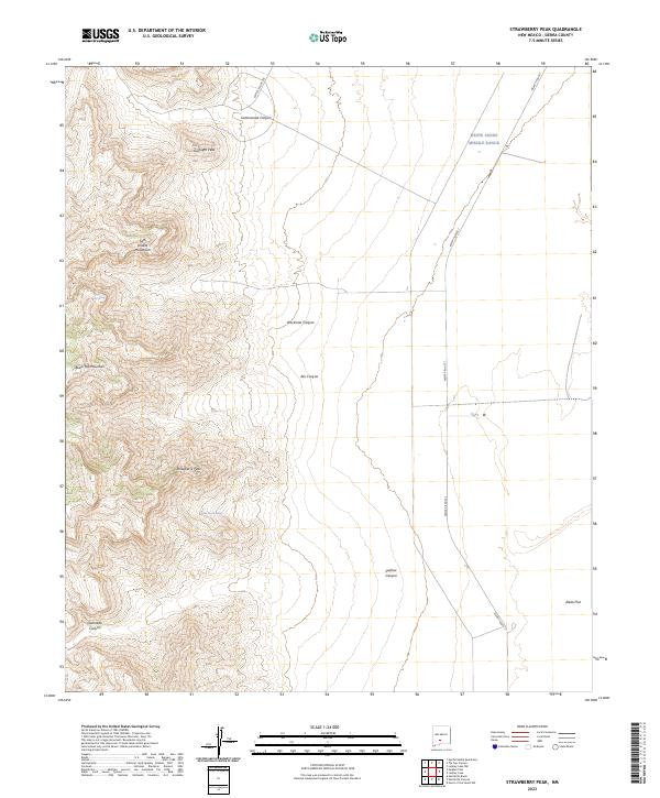 US Topo 7.5-minute map for Strawberry Peak NM