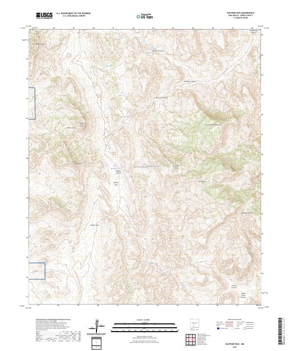 US Topo 7.5-minute map for Sulphur Pass NM