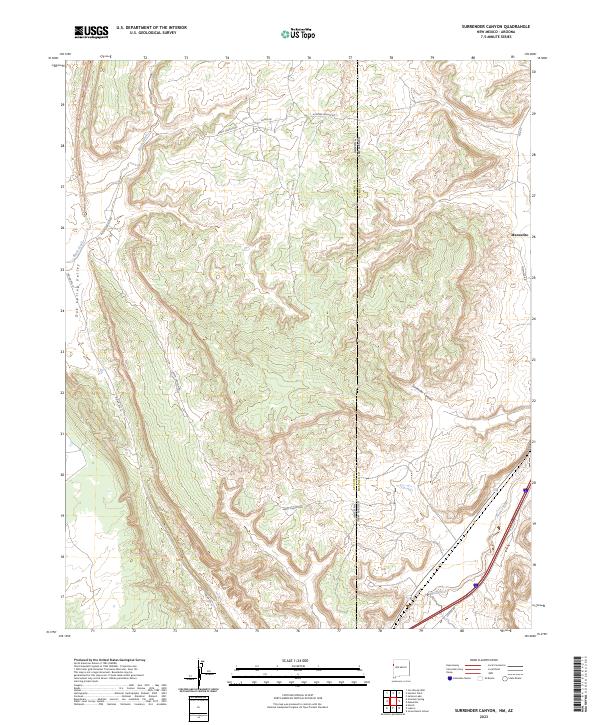 US Topo 7.5-minute map for Surrender Canyon NMAZ