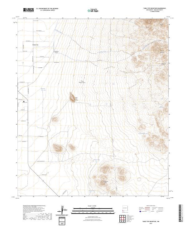 US Topo 7.5-minute map for Table Top Mountain NM