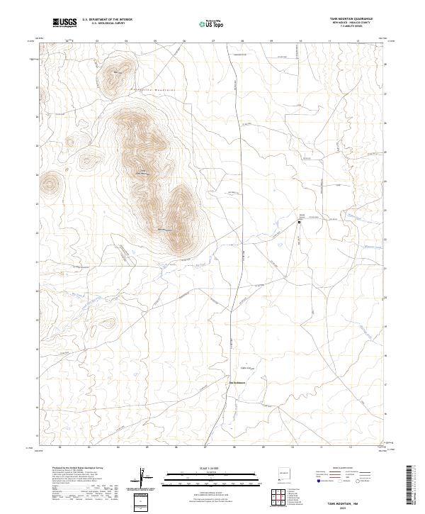 US Topo 7.5-minute map for Tank Mountain NM