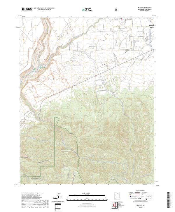 US Topo 7.5-minute map for Taos SW NM