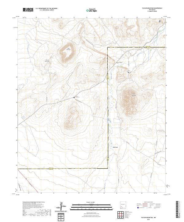 US Topo 7.5-minute map for Taylor Mountain NM