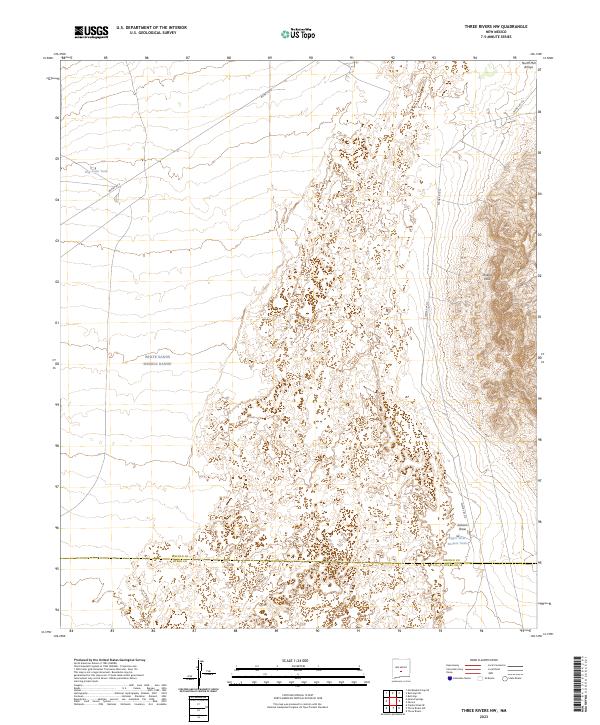 US Topo 7.5-minute map for Three Rivers NW NM