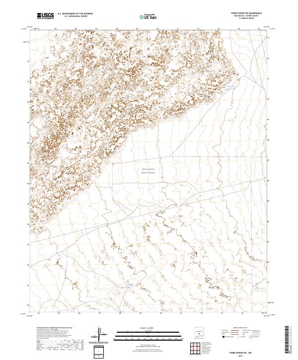 US Topo 7.5-minute map for Three Rivers SW NM