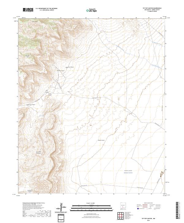 US Topo 7.5-minute map for Tip Top Canyon NM