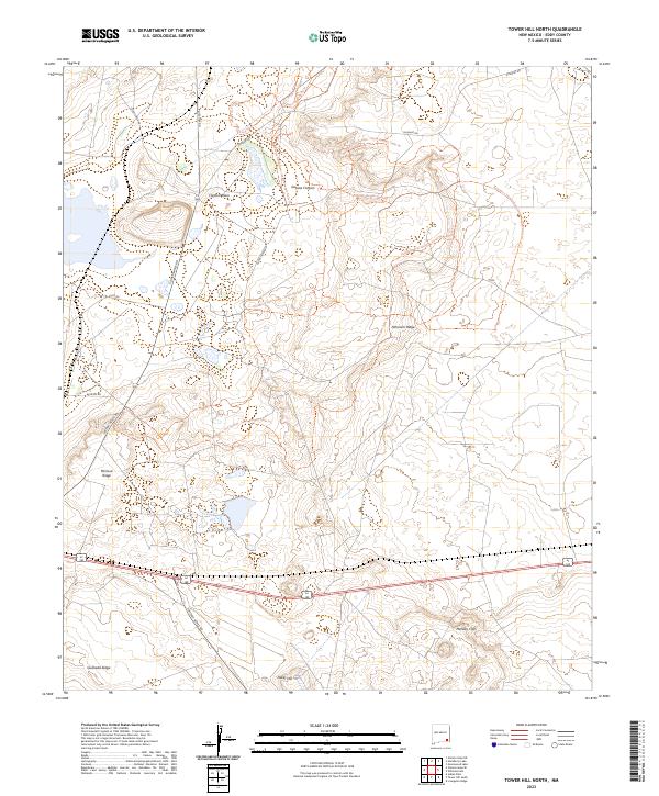 US Topo 7.5-minute map for Tower Hill North NM