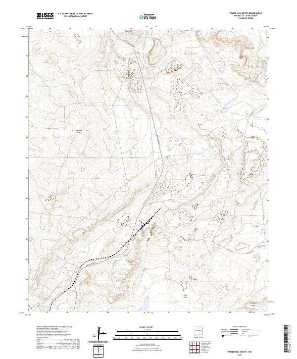 US Topo 7.5-minute map for Tower Hill South NM