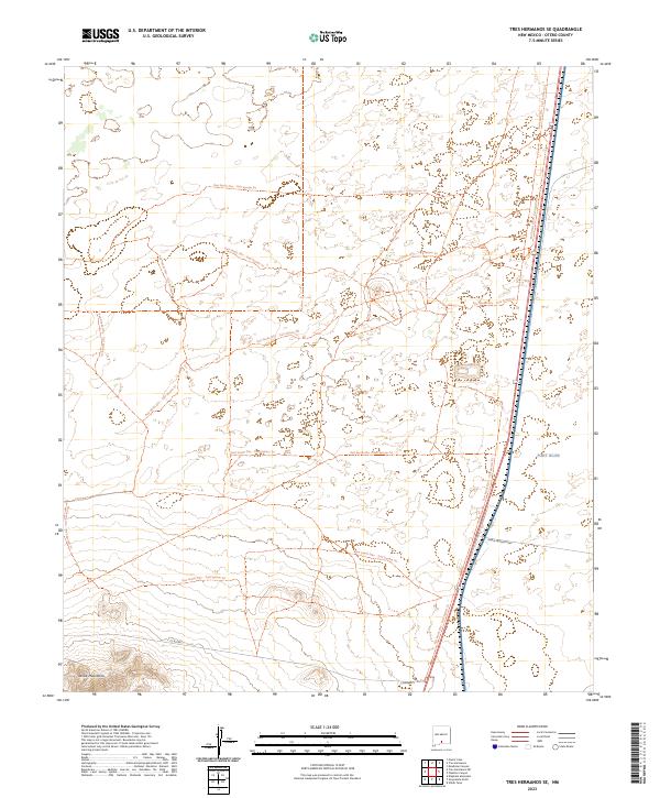 US Topo 7.5-minute map for Tres Hermanos SE NM