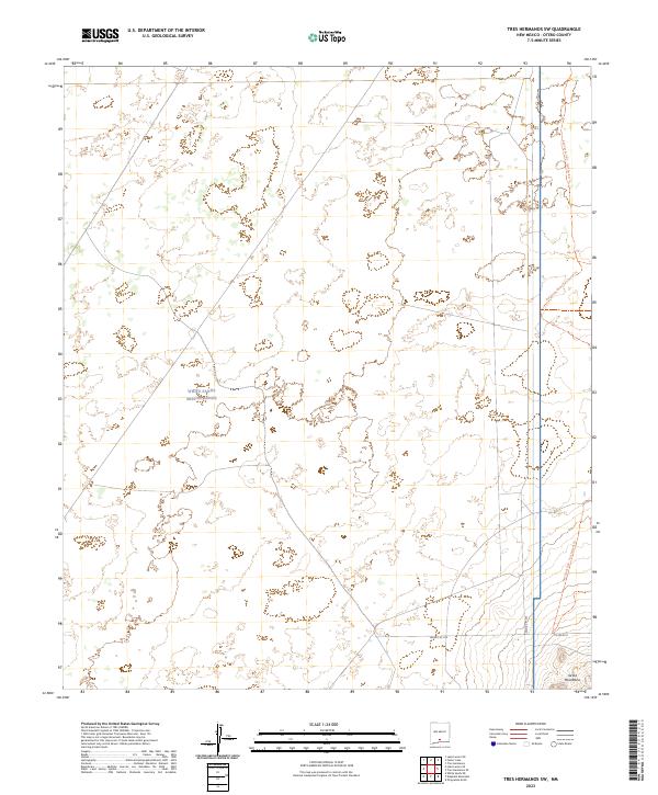 US Topo 7.5-minute map for Tres Hermanos SW NM