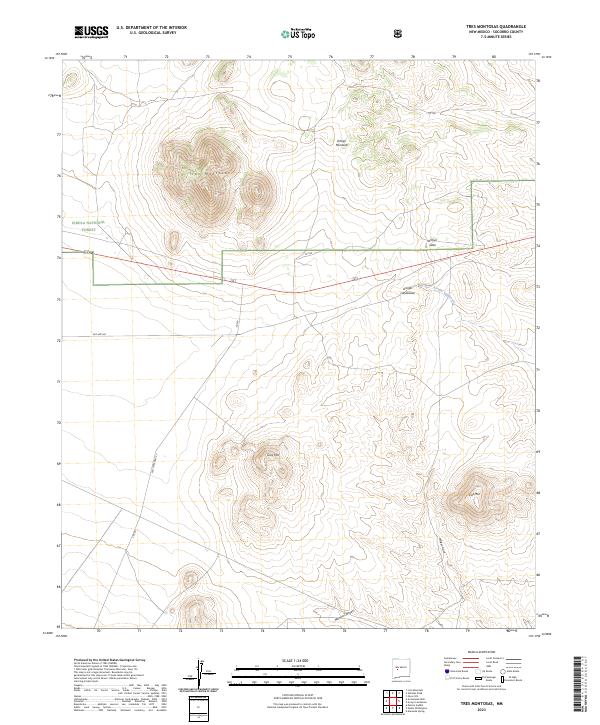 US Topo 7.5-minute map for Tres Montosas NM