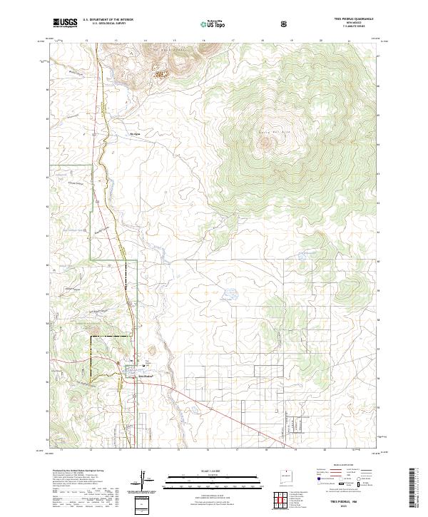 US Topo 7.5-minute map for Tres Piedras NM