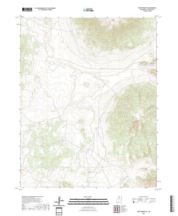 US Topo 7.5-minute map for Tres Piedras NE NM