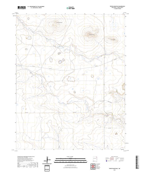 US Topo 7.5-minute map for Tripod Mountain NM