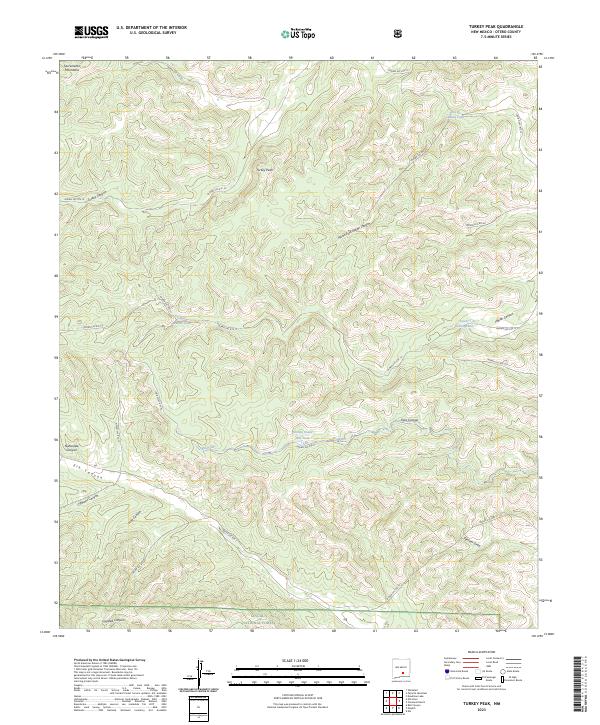 US Topo 7.5-minute map for Turkey Peak NM