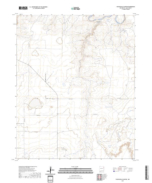 US Topo 7.5-minute map for Tuscocoillo Canyon NM