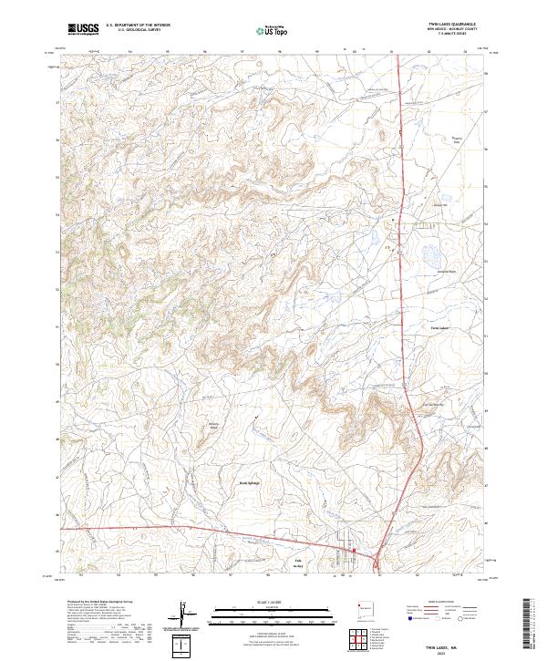 US Topo 7.5-minute map for Twin Lakes NM