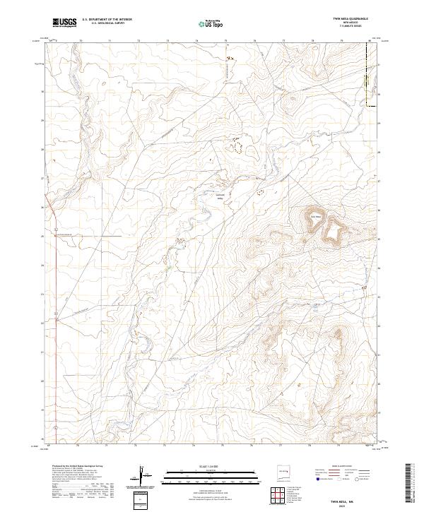 US Topo 7.5-minute map for Twin Mesa NM