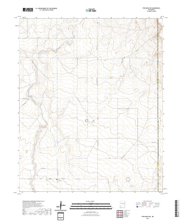 US Topo 7.5-minute map for Twin Mesa NW NM