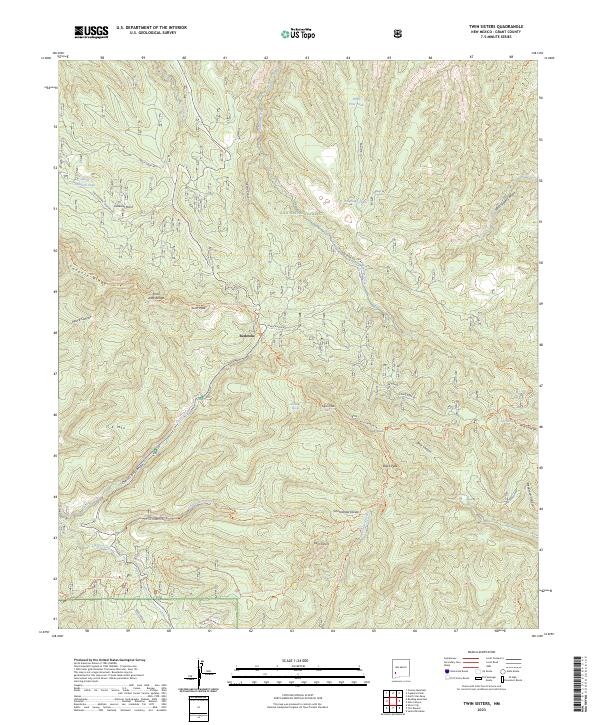 US Topo 7.5-minute map for Twin Sisters NM