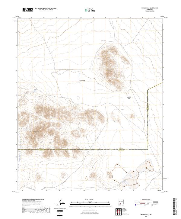 US Topo 7.5-minute map for Upham Hills NM