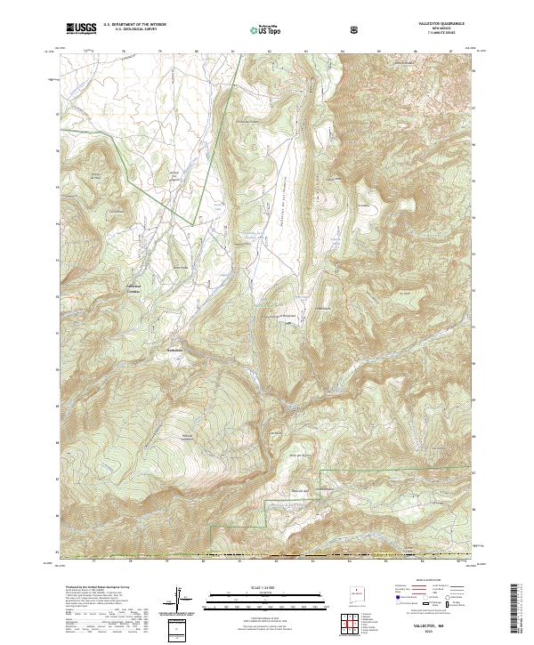 US Topo 7.5-minute map for Vallecitos NM