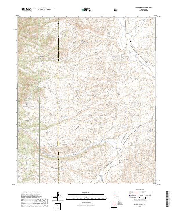 US Topo 7.5-minute map for Wahoo Ranch NM