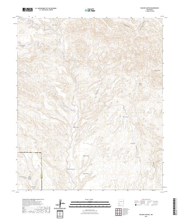 US Topo 7.5-minute map for Walker Canyon NM