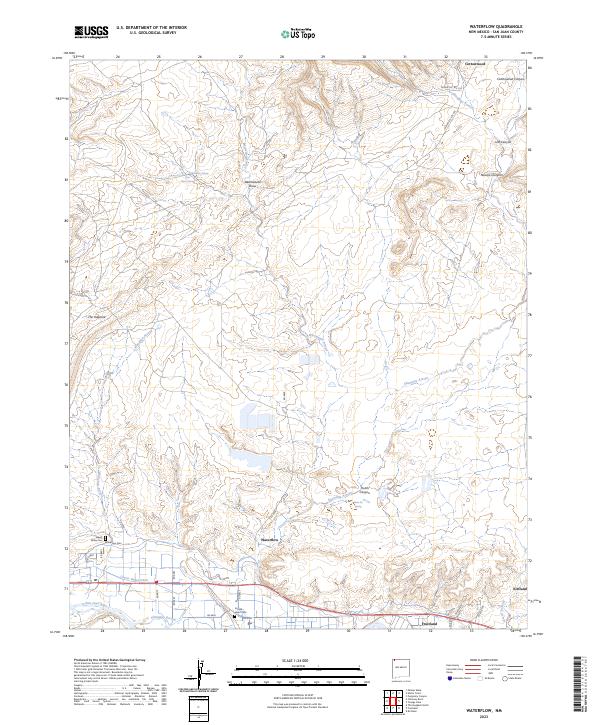 US Topo 7.5-minute map for Waterflow NM