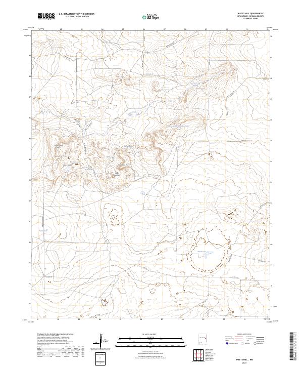 US Topo 7.5-minute map for Watts Hill NM