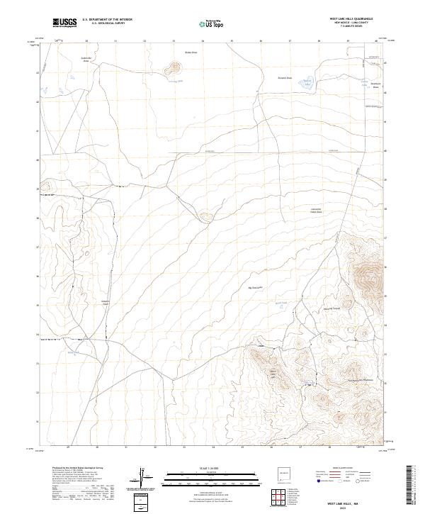 US Topo 7.5-minute map for West Lime Hills NM