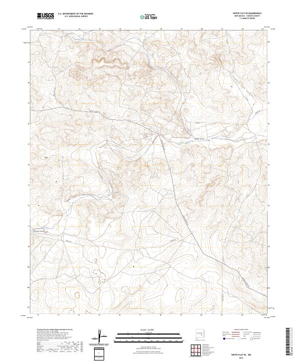 US Topo 7.5-minute map for White Flat SE NM