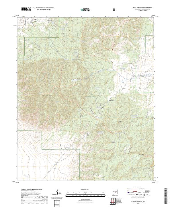 US Topo 7.5-minute map for White Oaks South NM