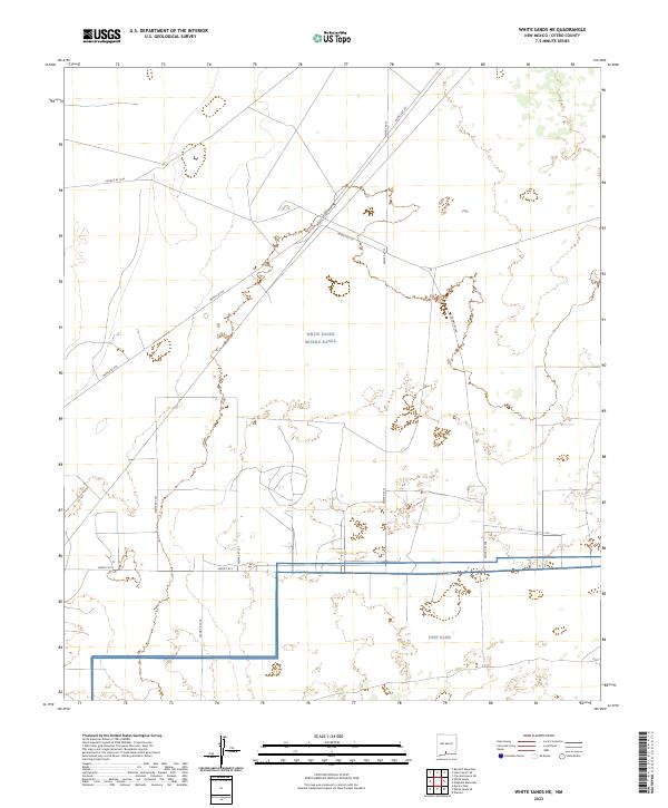 US Topo 7.5-minute map for White Sands NE NM