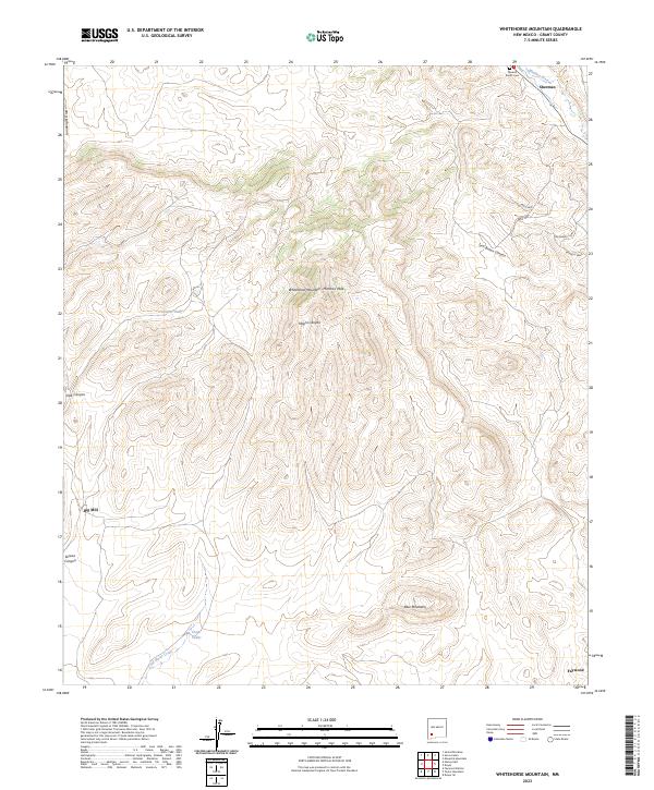 US Topo 7.5-minute map for Whitehorse Mountain NM