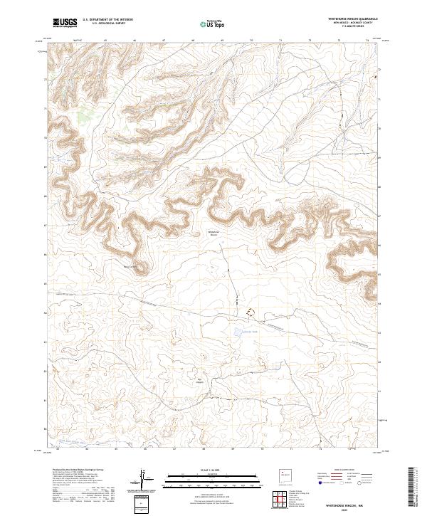 US Topo 7.5-minute map for Whitehorse Rincon NM