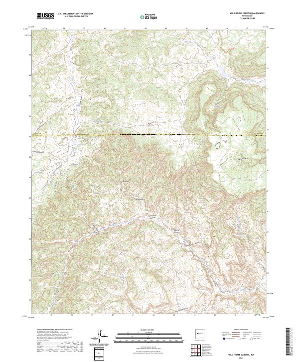 US Topo 7.5-minute map for Wild Horse Canyon NM