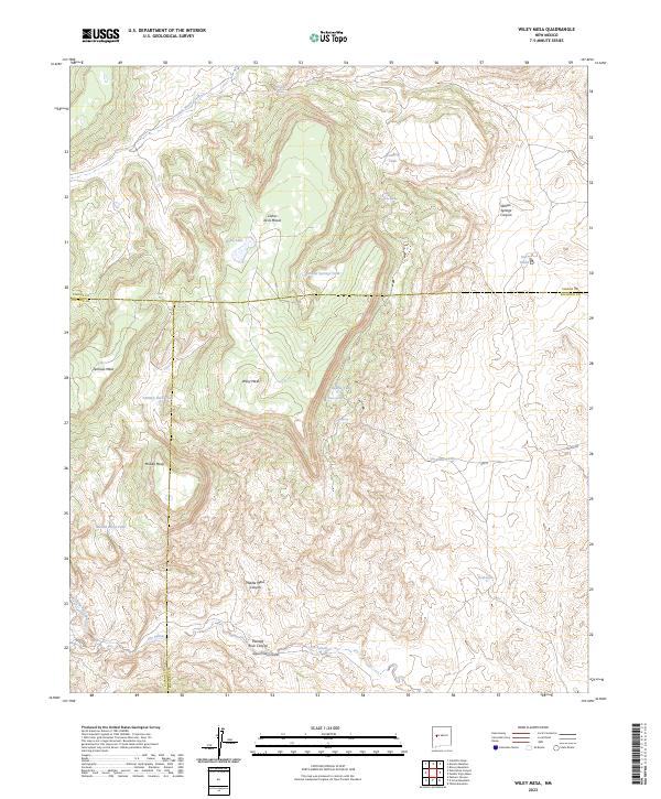 US Topo 7.5-minute map for Wiley Mesa NM