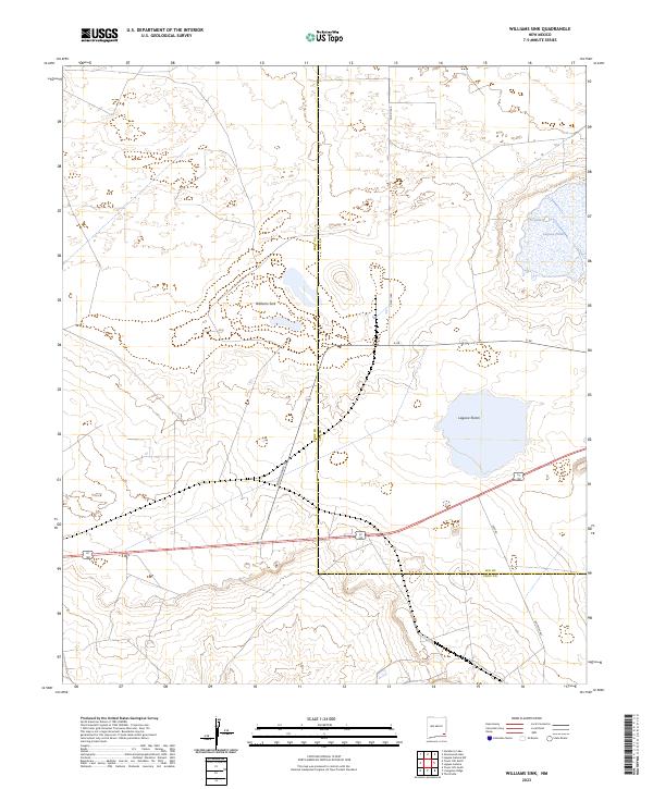 US Topo 7.5-minute map for Williams Sink NM