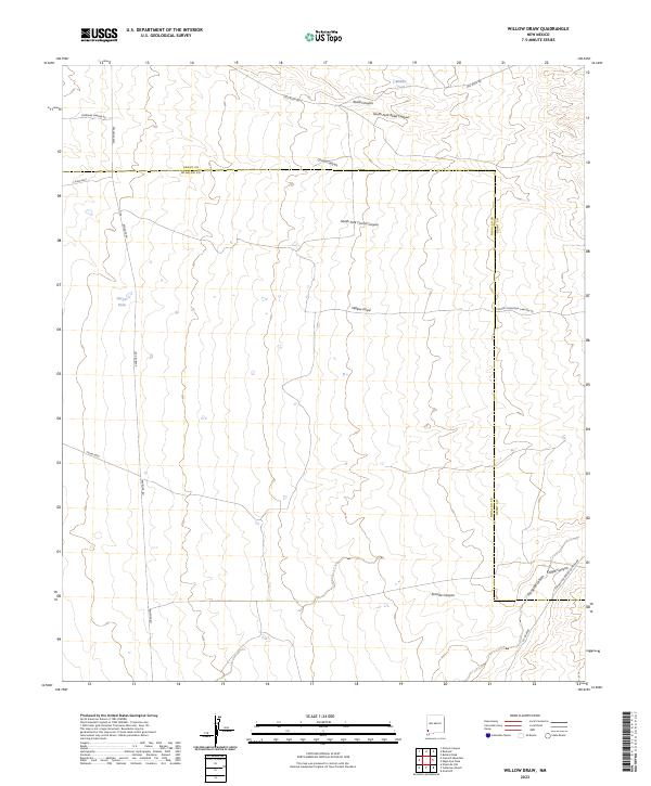 US Topo 7.5-minute map for Willow Draw NM