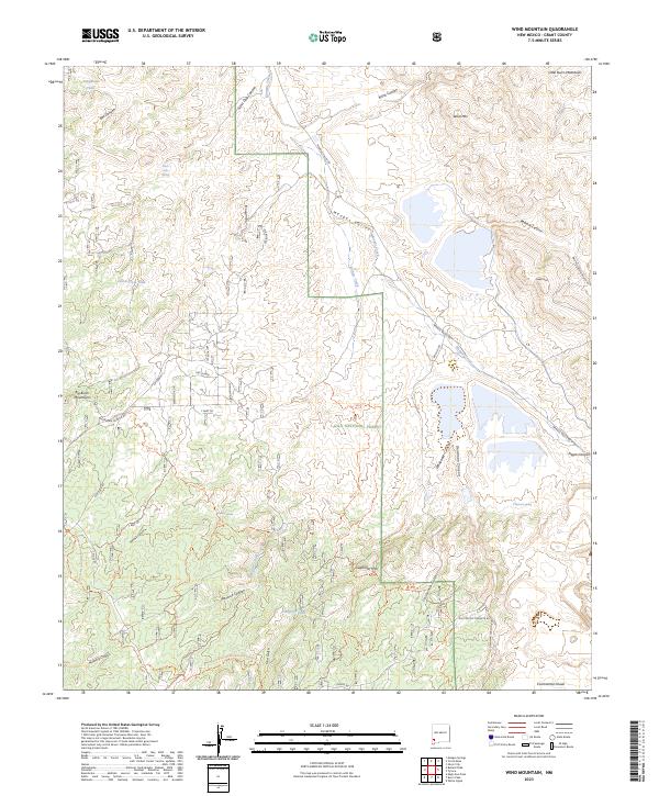 US Topo 7.5-minute map for Wind Mountain NM